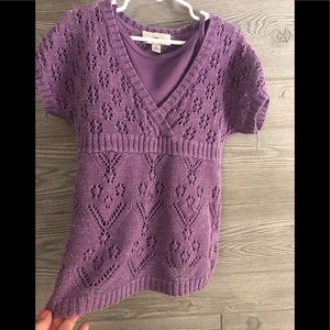 Short Sleeve Detailed Tunic Length Sweater Set